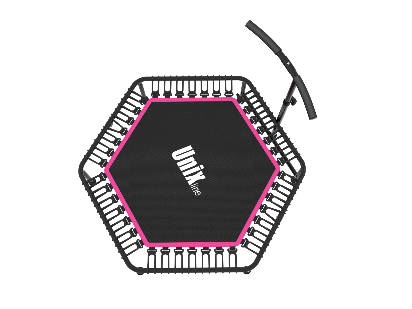 Батут спортивный с ручкой UNIX line FITNESS Pink диаметр 130 см до 130 кг фитнес батут джампинг батут - фото 9