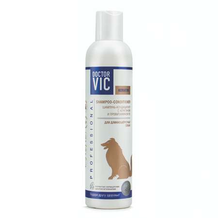 Шампунь-кондиционер для собак Doctor VIC Professional с кератином и провитамином B5 для длинношерстных 250мл