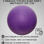 Фитбол STRONG BODY 55 см ABS антивзрыв фиолетовый для фитнеса Насос в комплекте