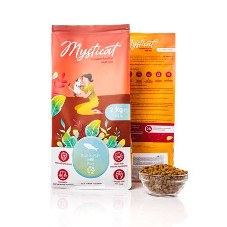 Корм сухой MYSTICAT с рыбой и рисом 2 кг