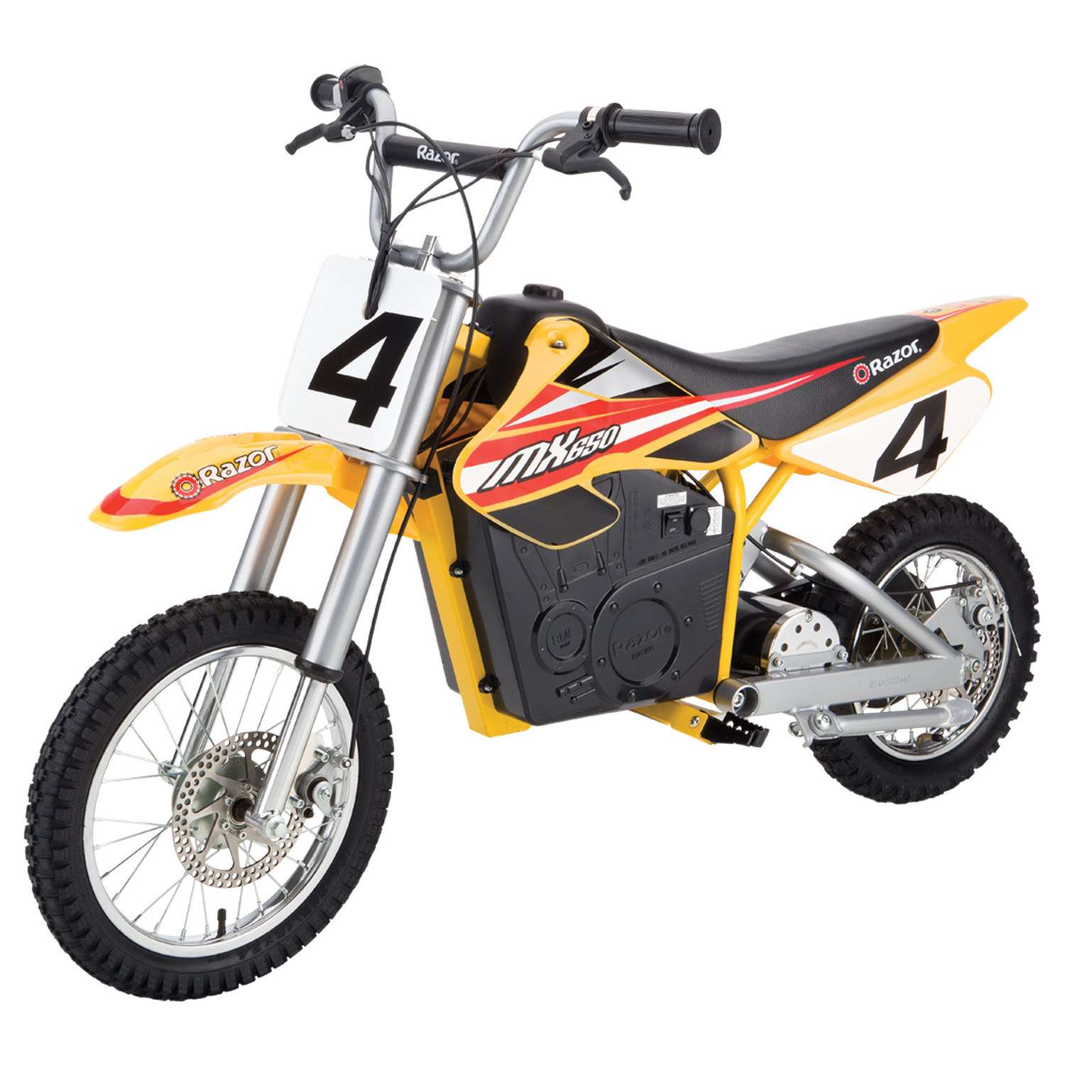 Электромотоцикл для детей RAZOR MX650 жёлтый с амортизаторами для бездорожья - фото 4