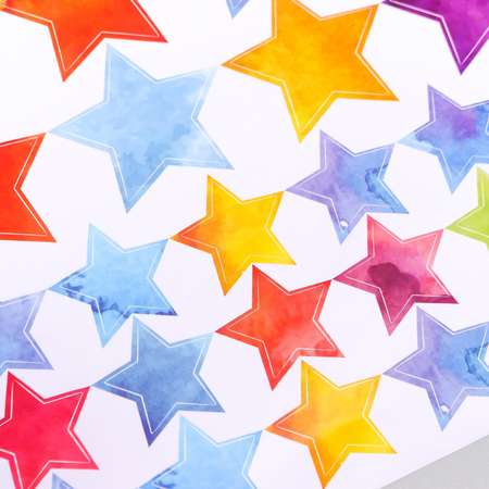 Наклейка Sima-Land пластик интерьерная цветная «Цветные звёзды» 45х50 см