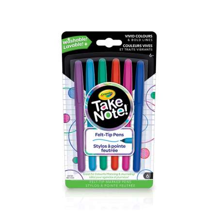 Фломастеры Crayola 6 смываемых ультратонких Take Note