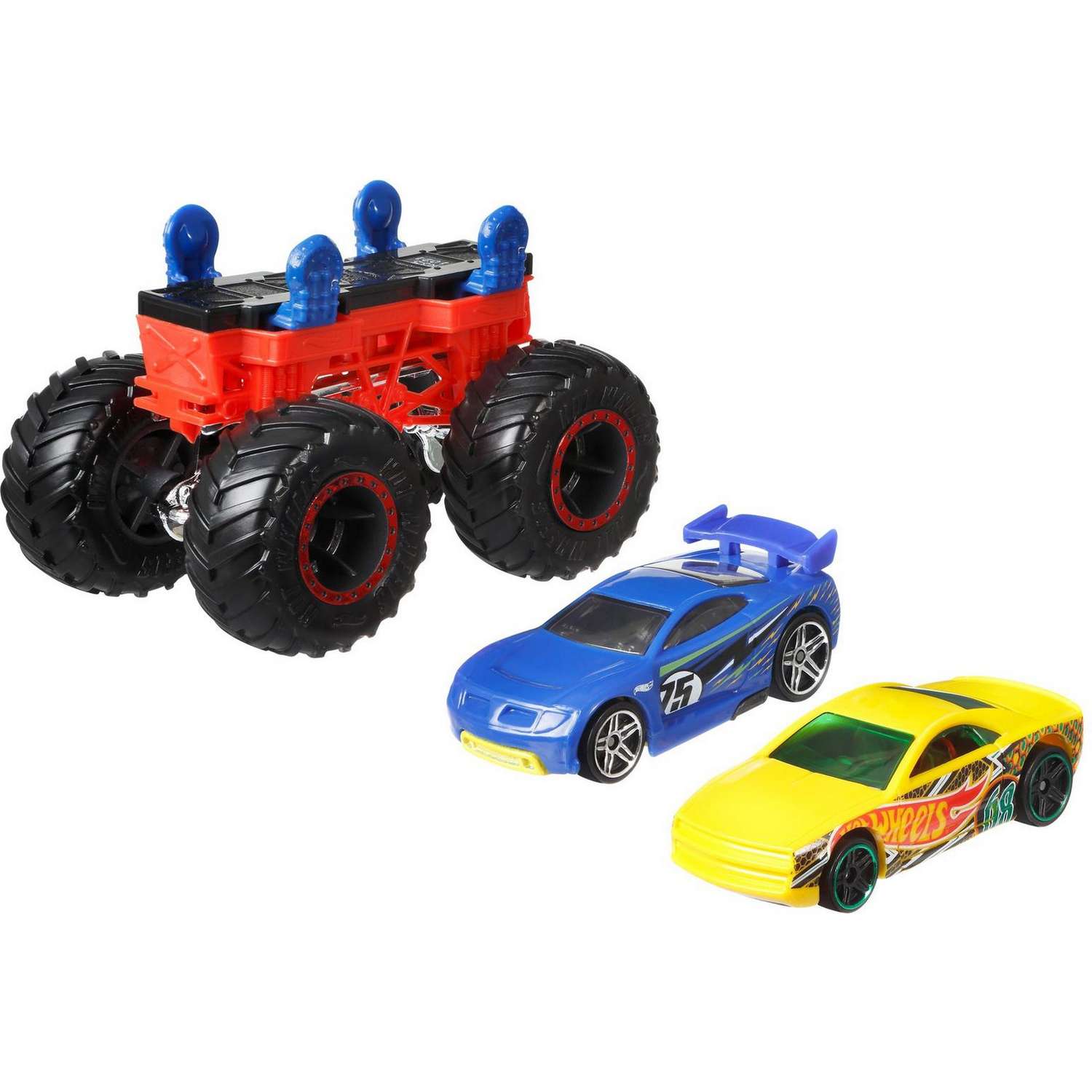 Набор Hot Wheels Monster Trucks Монстр-мейкер с 2машинками и шасси Красный GWW14 GWW13 - фото 1
