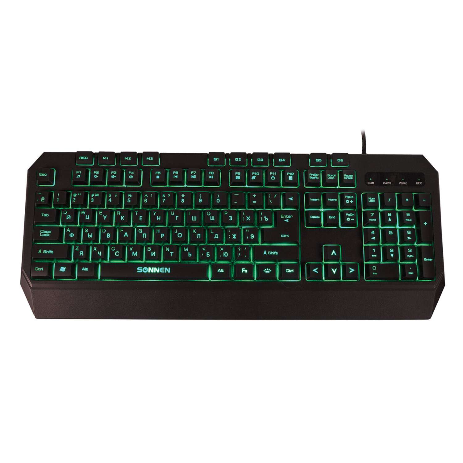 Клавиатура игровая Sonnen проводная для компьютера подсветка черная - фото 2