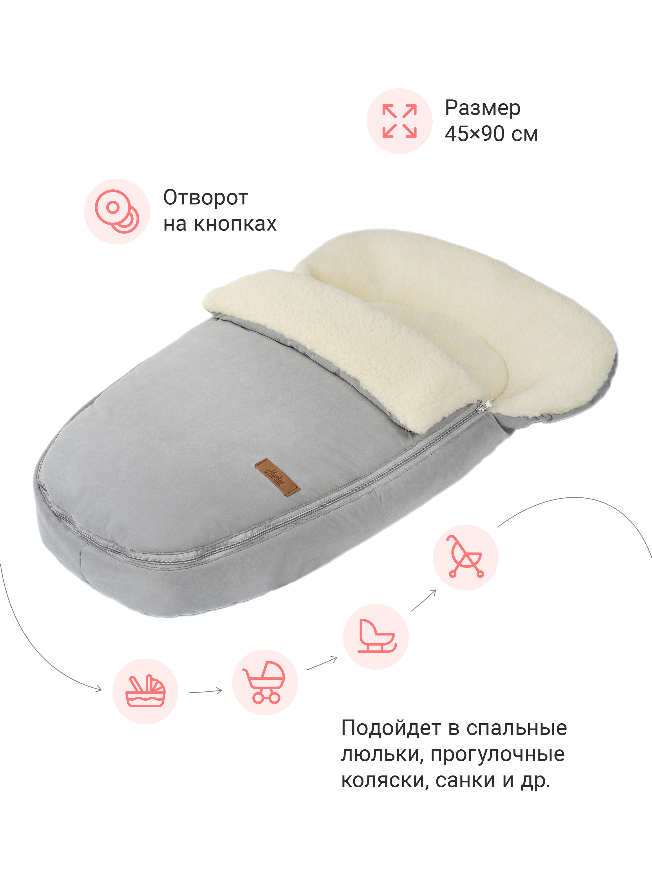 Зимний конверт на выписку Egg Basic - фото 4