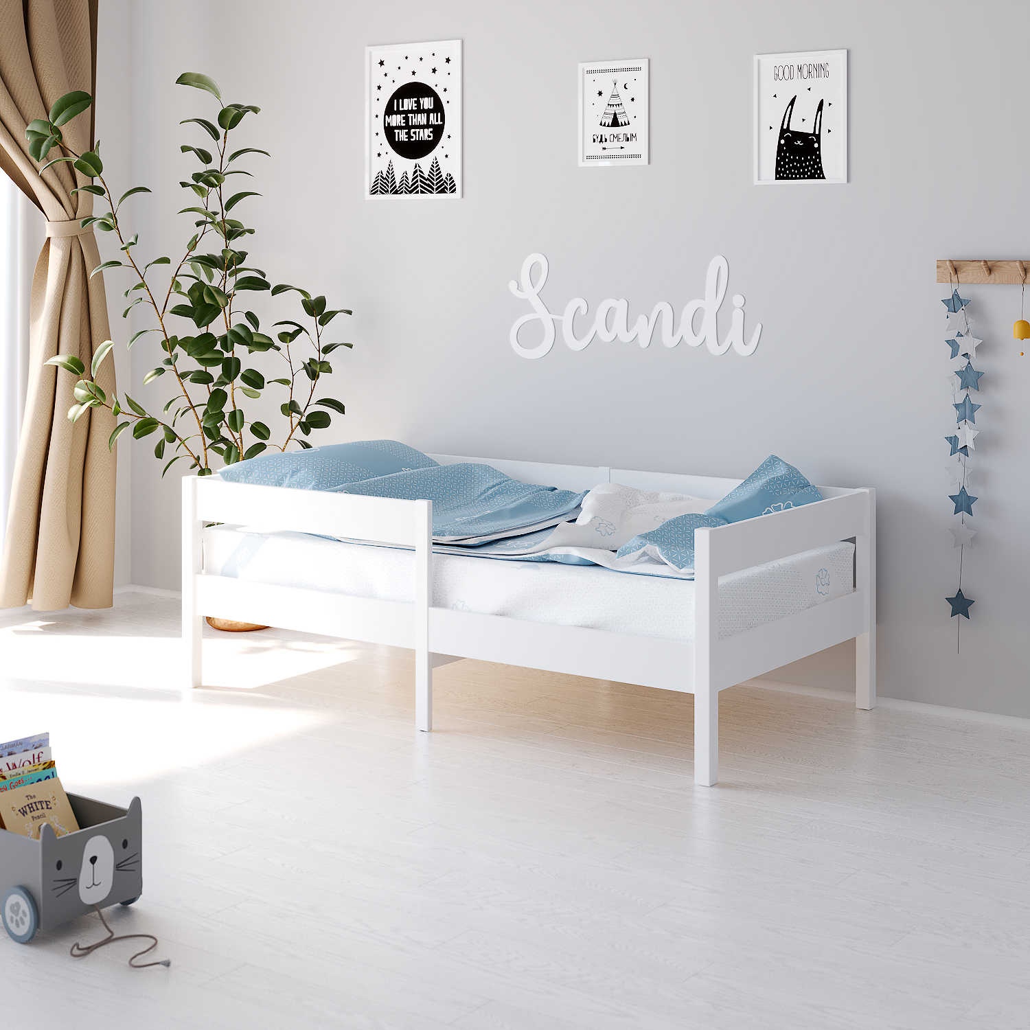 Детская кроватка aton baby furniture Skandi 140x70 белый, - фото 3