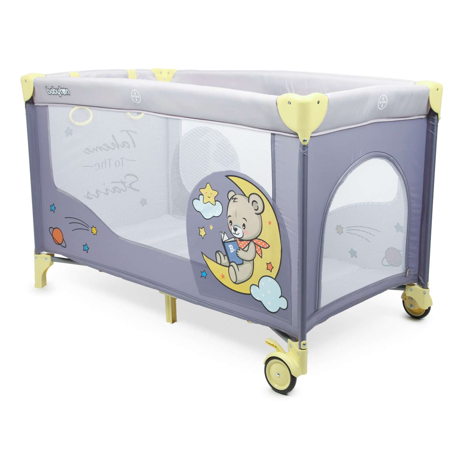 манеж кровать olsson dream n play grey