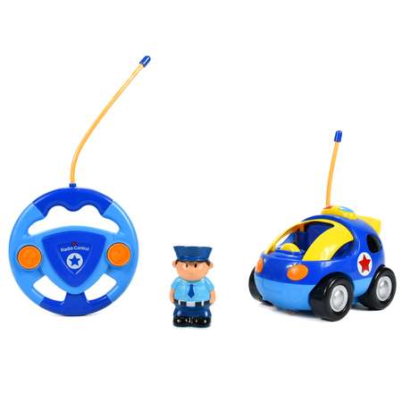 Машинка радиоуправляемая Mioshi Полицейский автомобиль 13х12 см голубой