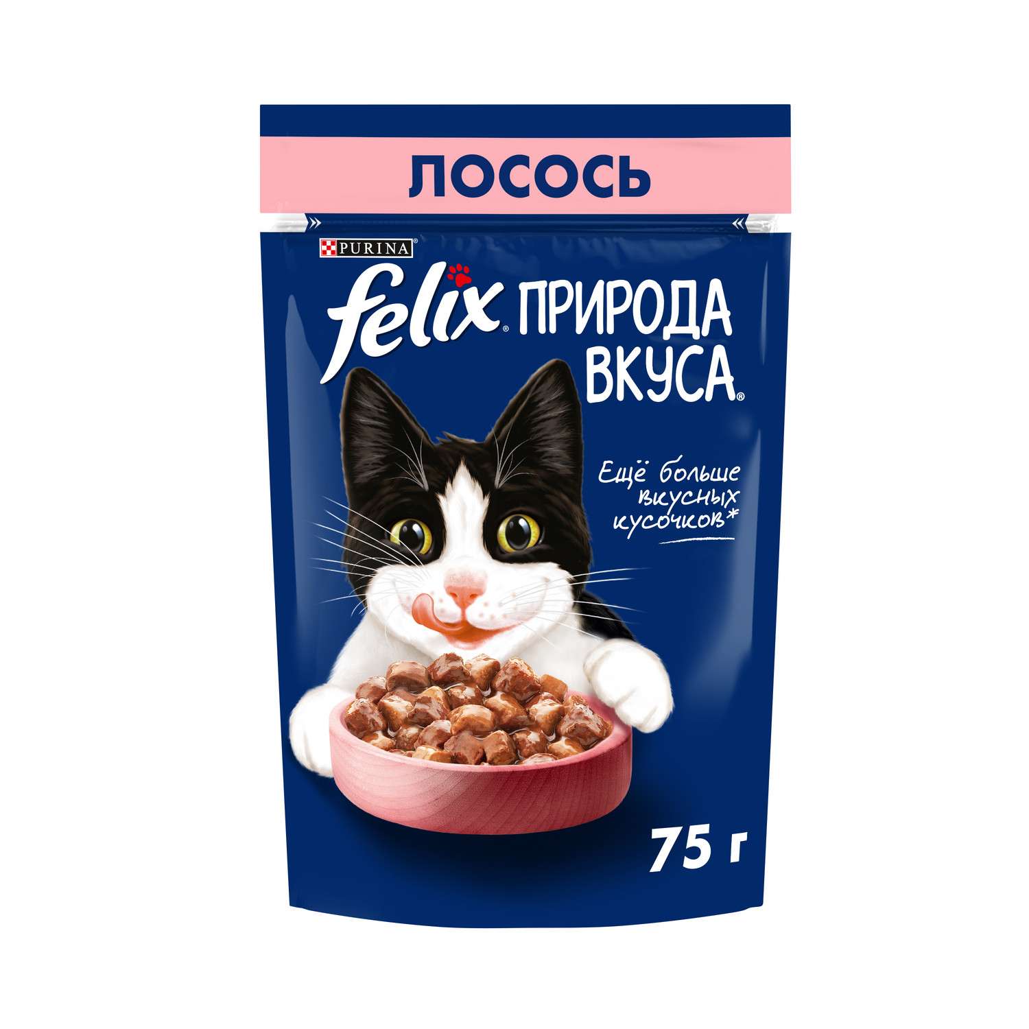 Корм для кошек Felix 75г Природа вкуса для взрослых с лососем в соусе Felix - фото 1