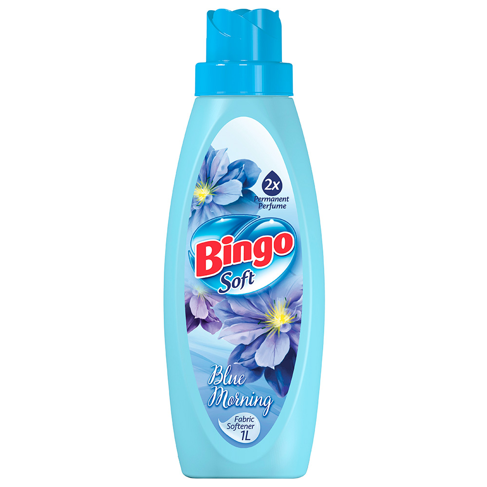 Кондиционер для белья Bingo Soft BLUE MORNING с ароматом цветов 1 л - фото 1