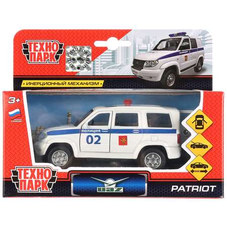 Машина Технопарк УАЗ Patriot Полиция инерционная 278105