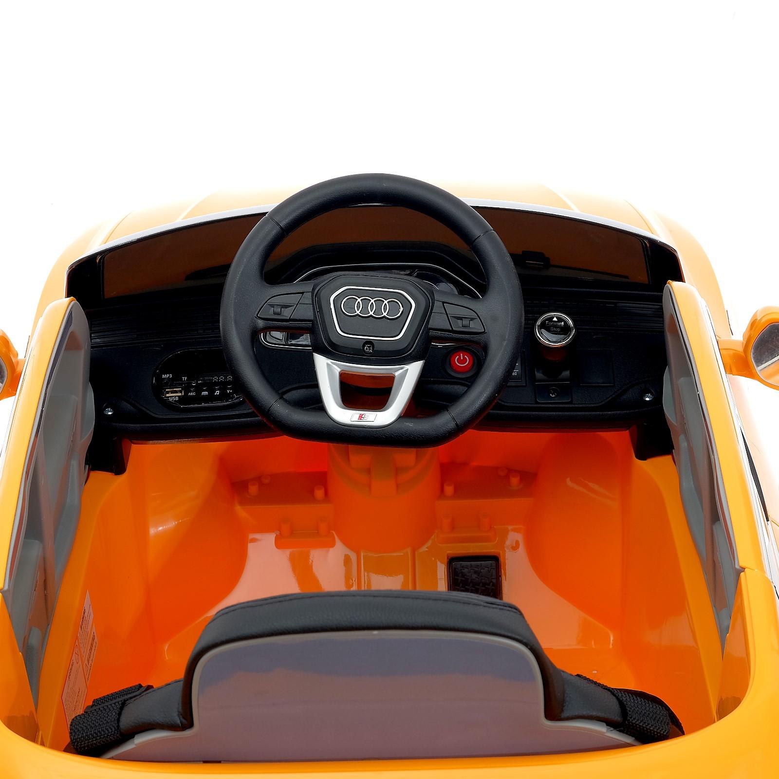 Электромобиль Sima-Land Audi Q8 EVA колеса кожаное сидение цвет оранжевый - фото 6
