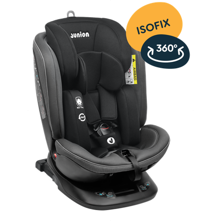 Автокресло Junion Ebby группа 0+/1/2/3 0-36 кг 360° Isofix тёмно-серый