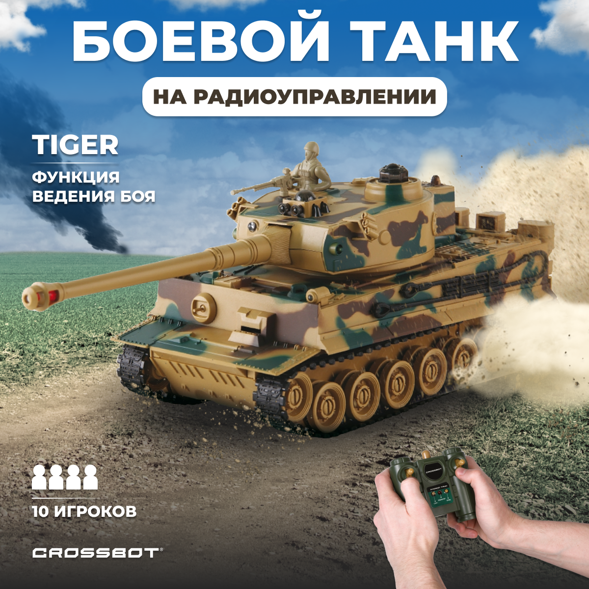 Танк РУ CROSSBOT TIGER 1:24 - фото 1