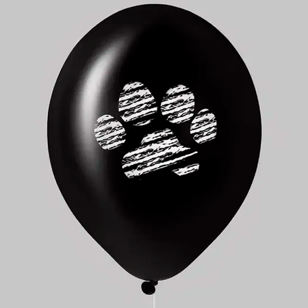 Воздушные шары Riota Котики Лапки черно-белый 15 шт