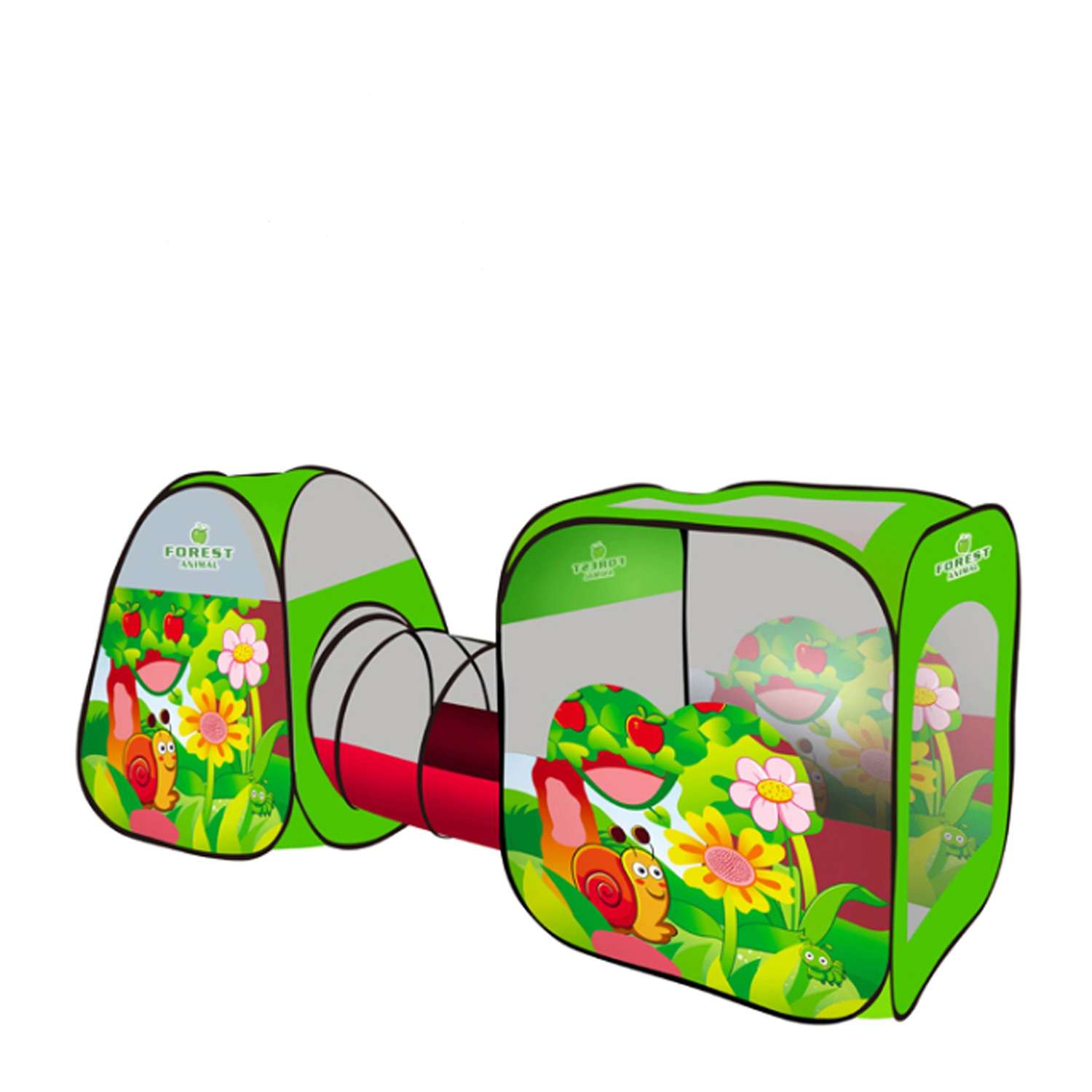 Палатка Наша Игрушка игровая с туннелем Веселая улитка в сумке на молнии - фото 1