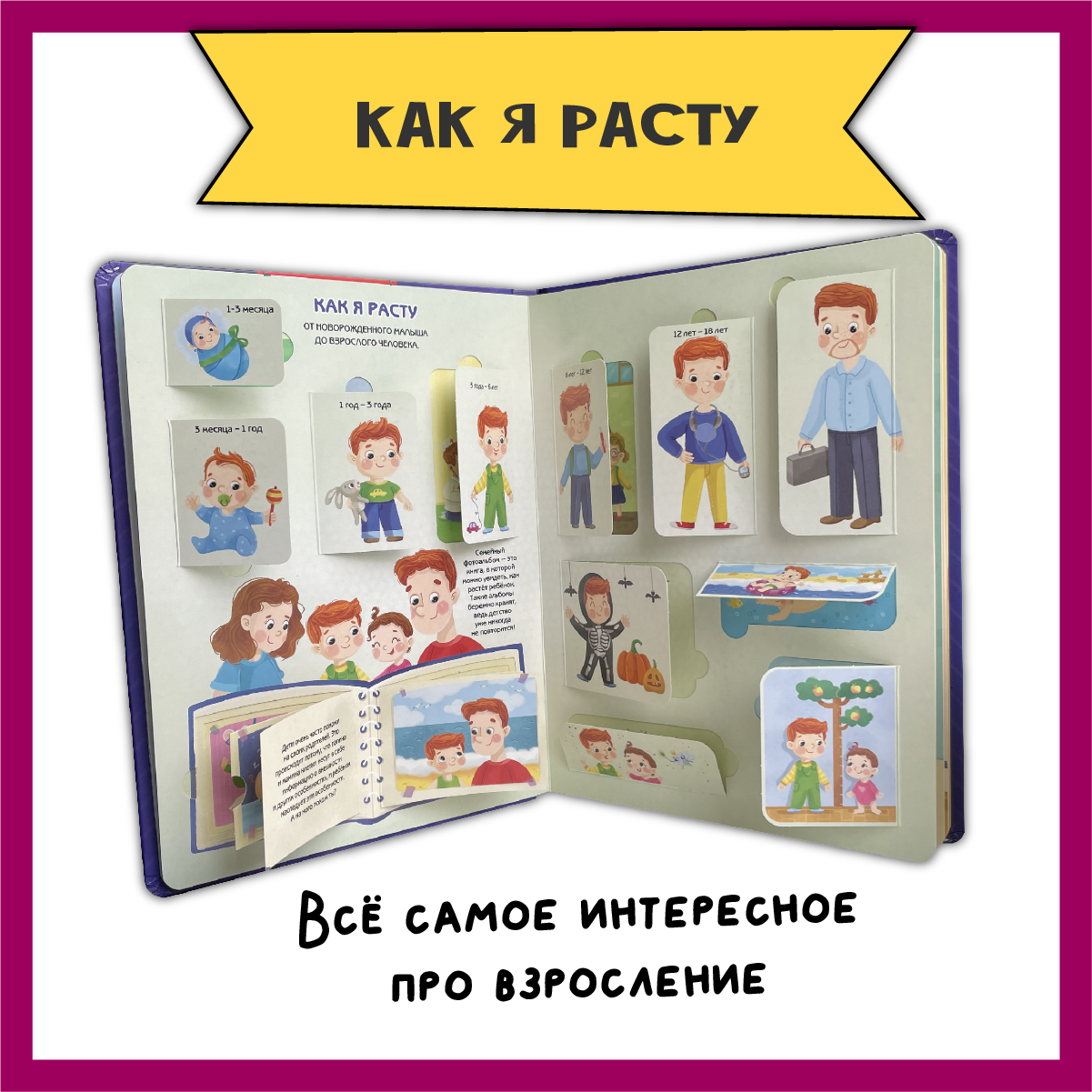 Детские книги с окошками BimBiMon тело человека и как я расту - фото 2