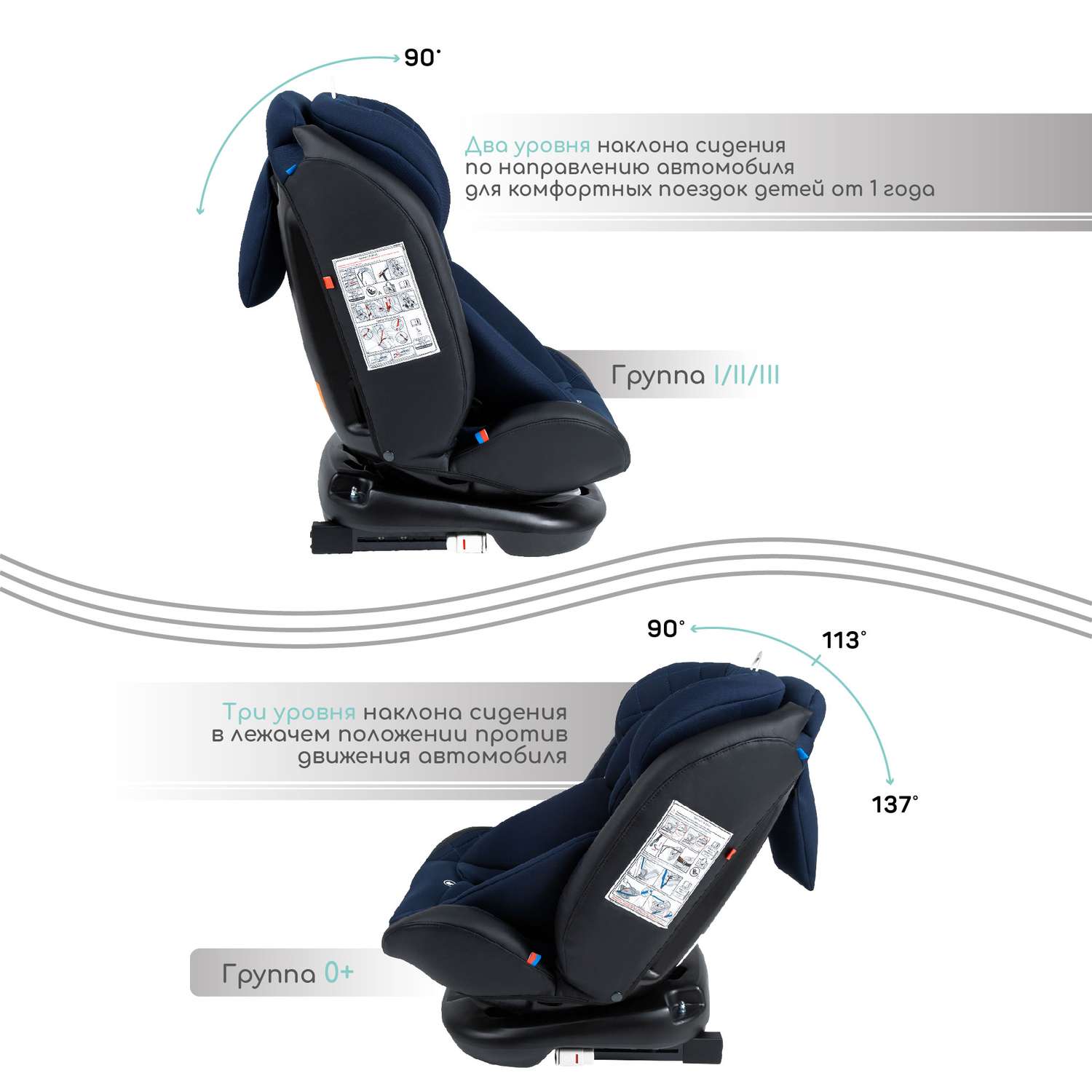 Автокресло Amarobaby Brilliant Isofix класс D группа 0+/1/2/3 Синий - фото 7