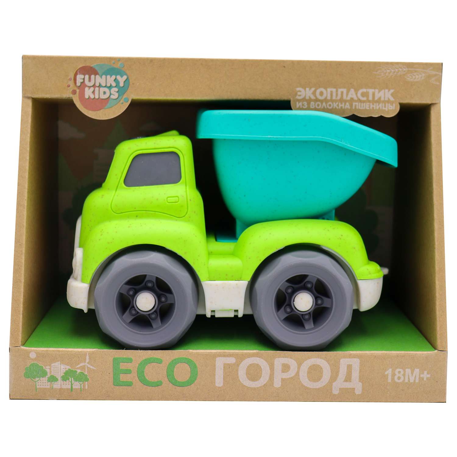 Игрушка Funky Toys Эко-машинка грузовик Зеленый 18 см FT0278083 - фото 2