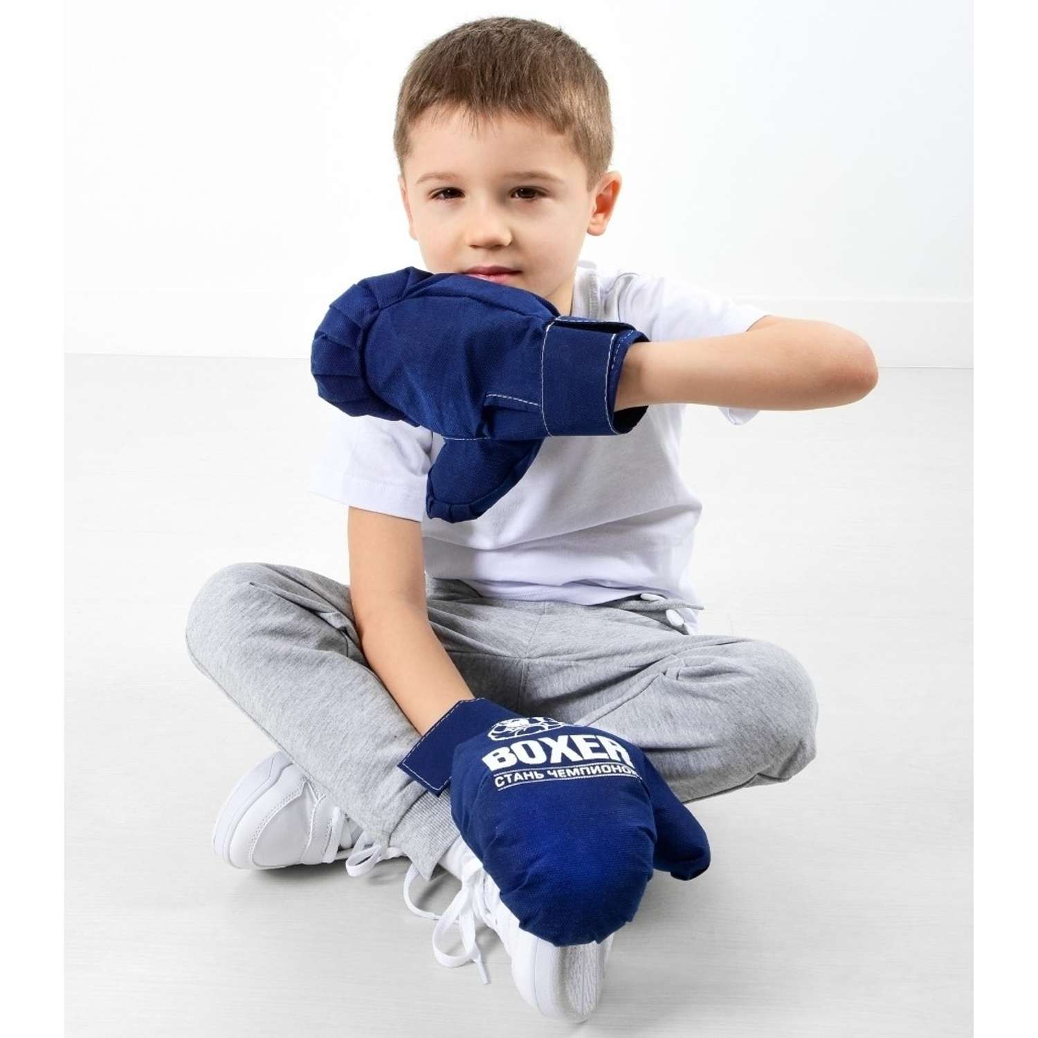 Боксерские перчатки Leader детские игровые голубой - фото 3