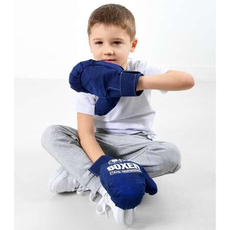 Боксерские перчатки Leader детские игровые голубой