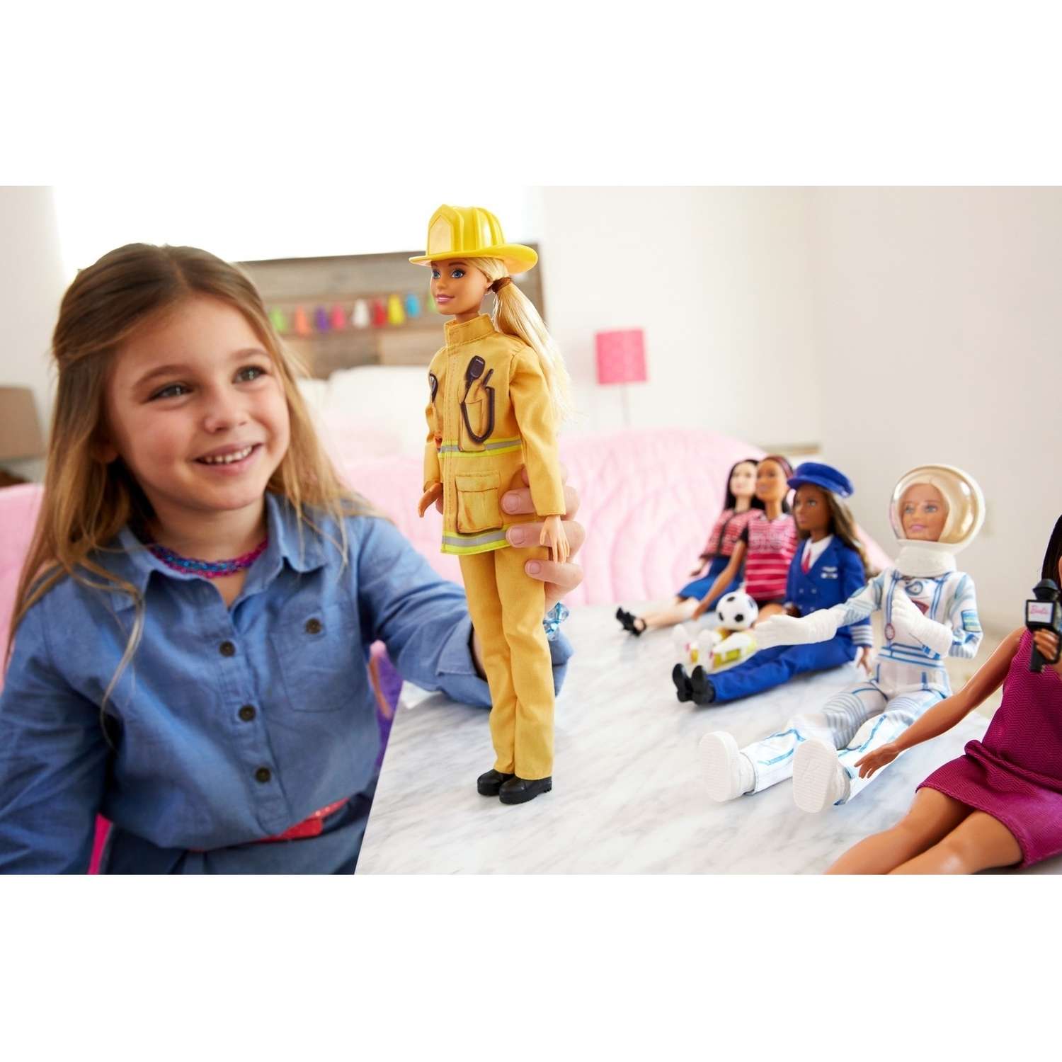 Кукла Barbie к 60летию Кем быть Пожарный GFX29 GFX23 - фото 8