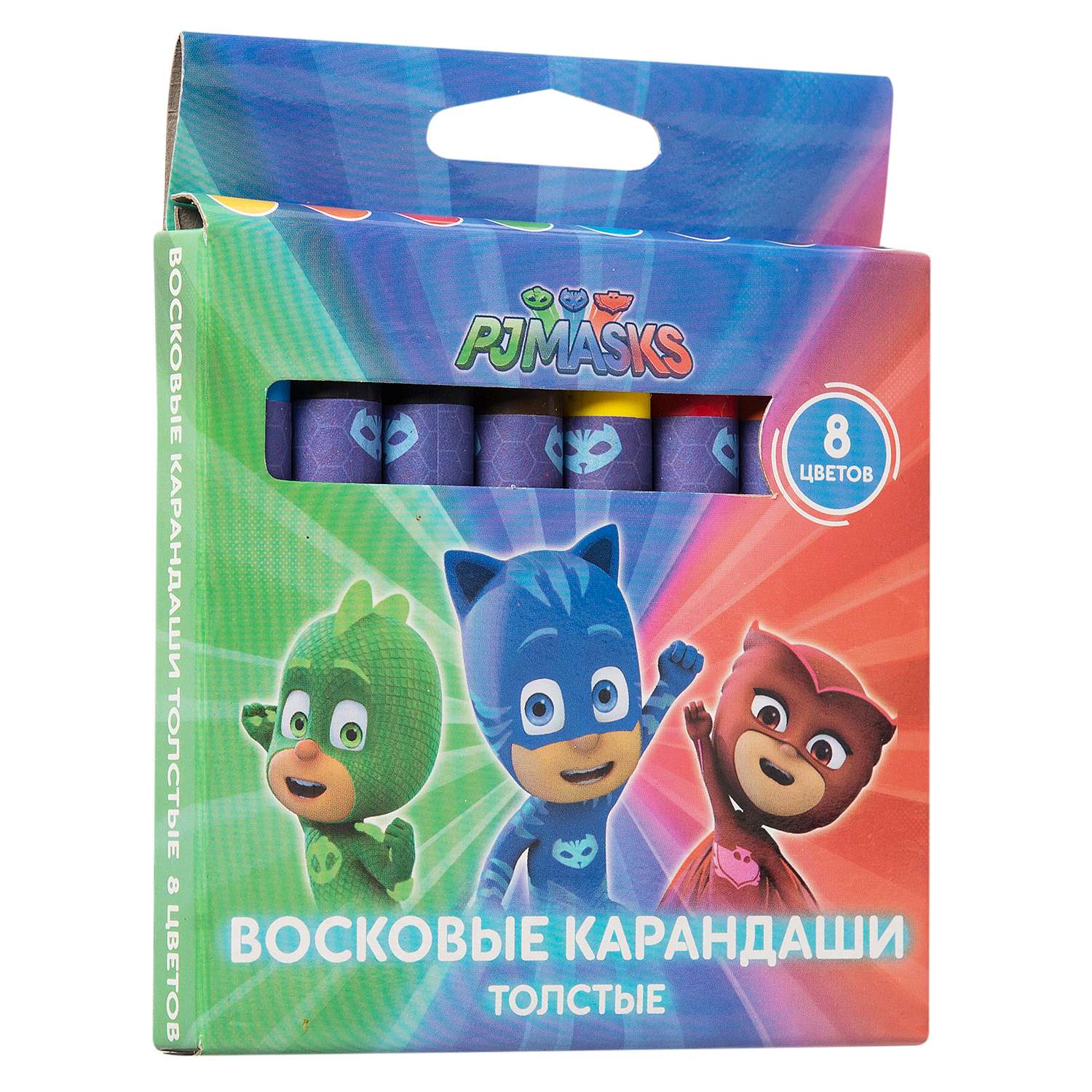 Карандаши восковые Росмэн PJ Masks Тол 8цветов - фото 2