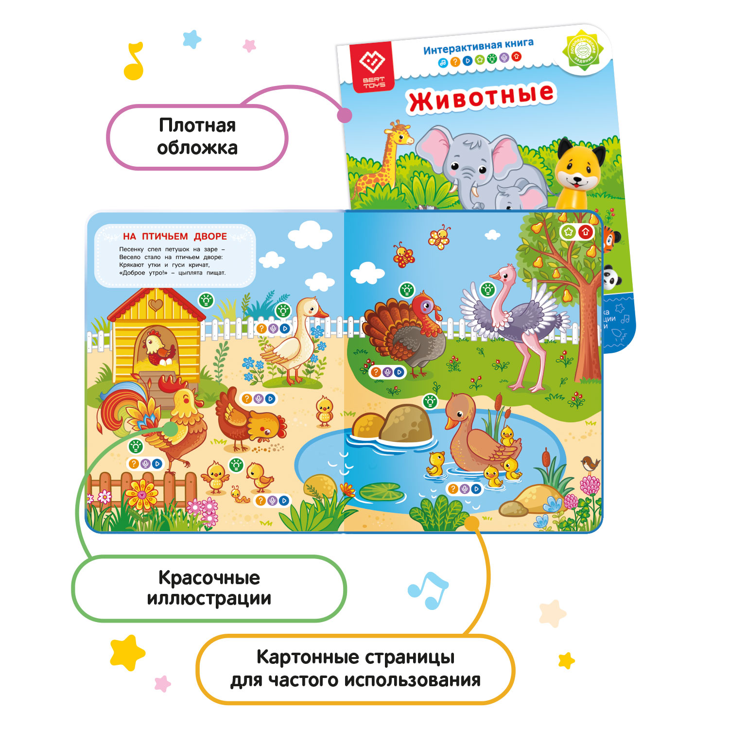 Набор логопедическая игрушка BertToys Тигренок Рыки + интерактивная книга - фото 8