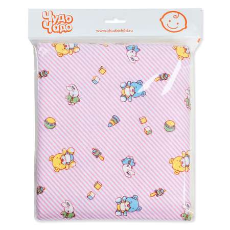 Пеленки фланелевые Чудо-чадо для новорожденных «Дочке/мишки игрушки» 85х120см 2 шт