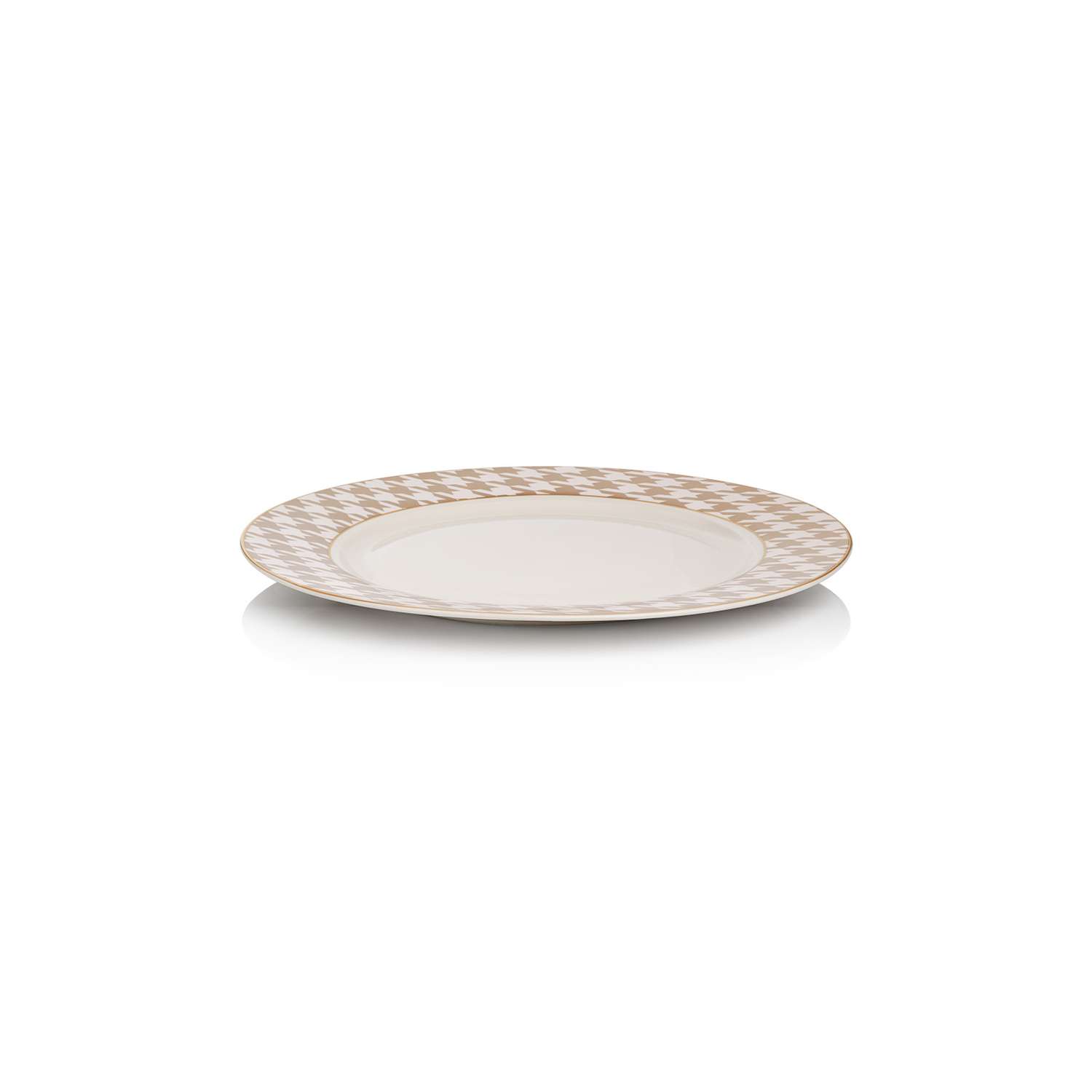 Тарелка DeNASTIA сервировочная обеденная «Пье-де-пуль» 26.7 см фарфор белый/бежевый CE00467 - фото 4