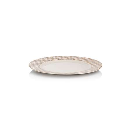 Тарелка DeNASTIA сервировочная обеденная «Пье-де-пуль» 26.7 см фарфор белый/бежевый CE00467