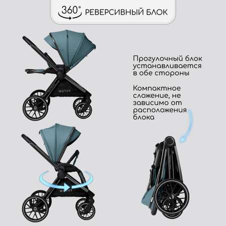 Коляска детская 2в1 Amarobaby Motus Бирюзовый