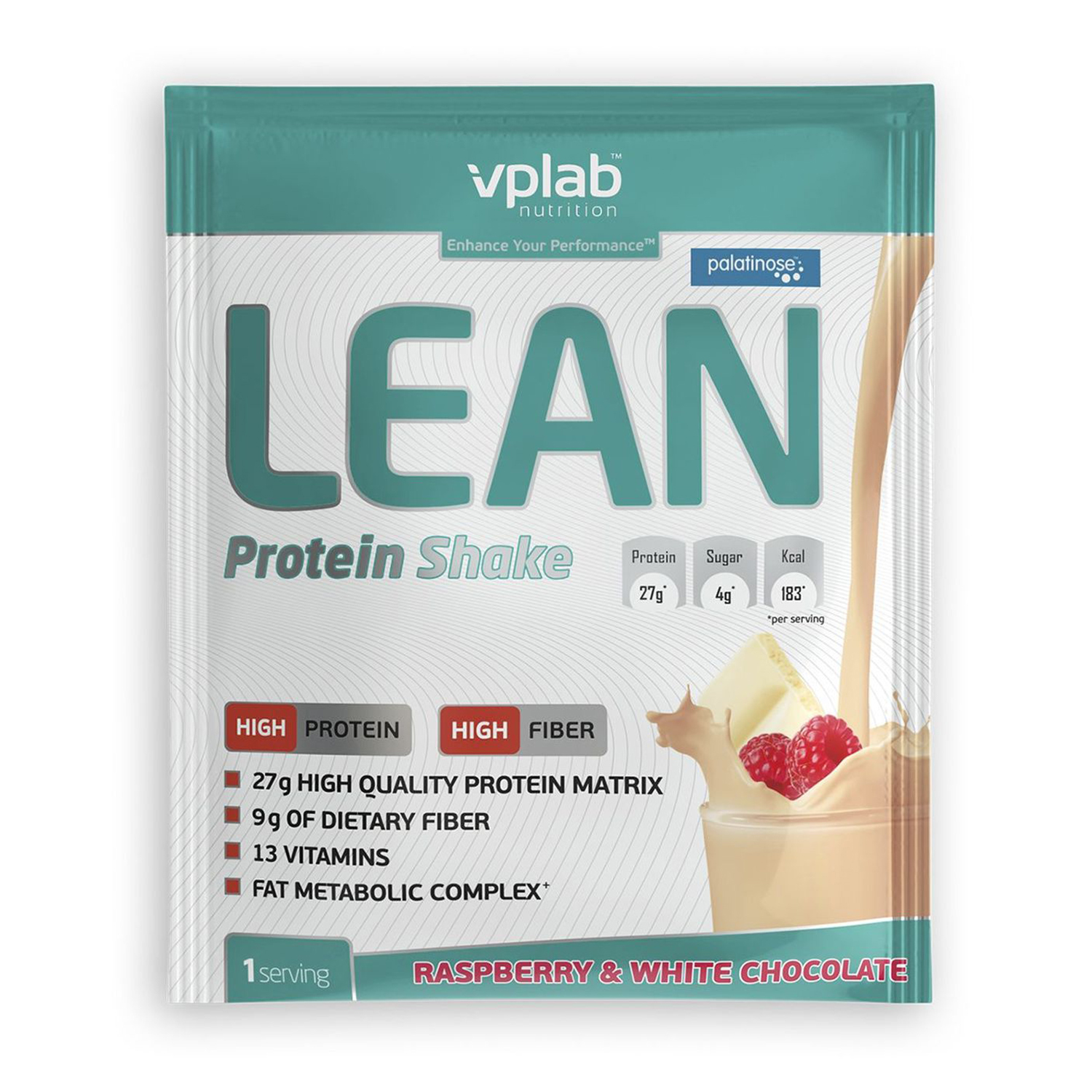 Протеин VPLAB Lean Protein Shake малина-белый шоколад 50г - фото 1