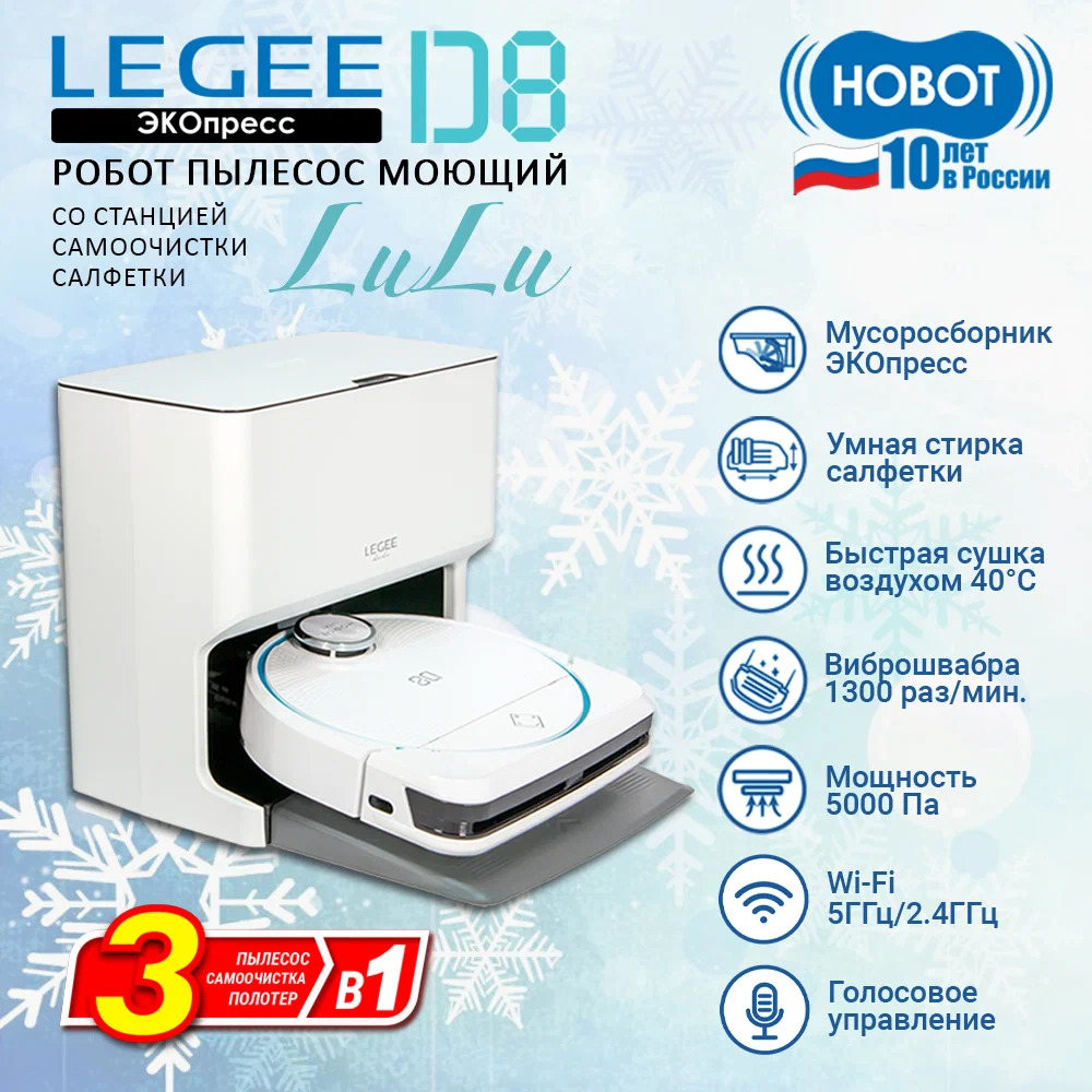 Робот пылесос +станция HOBOT legee LuLu купить по цене 64990 ₽ в  интернет-магазине Детский мир