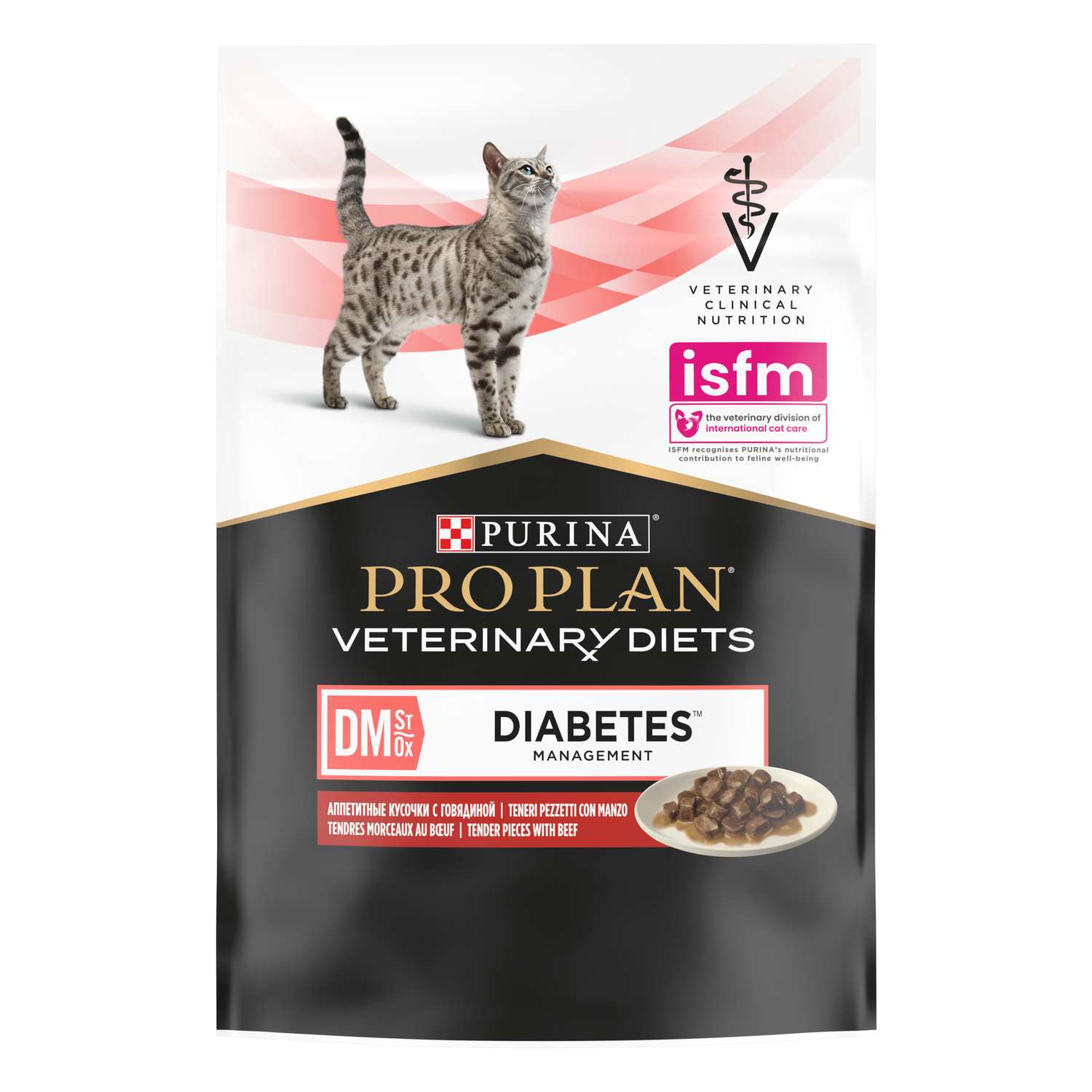 Корм для кошек Purina Pro Plan Veterinary diets 85г с говядиной при сахарном диабете влажный в соусе - фото 1