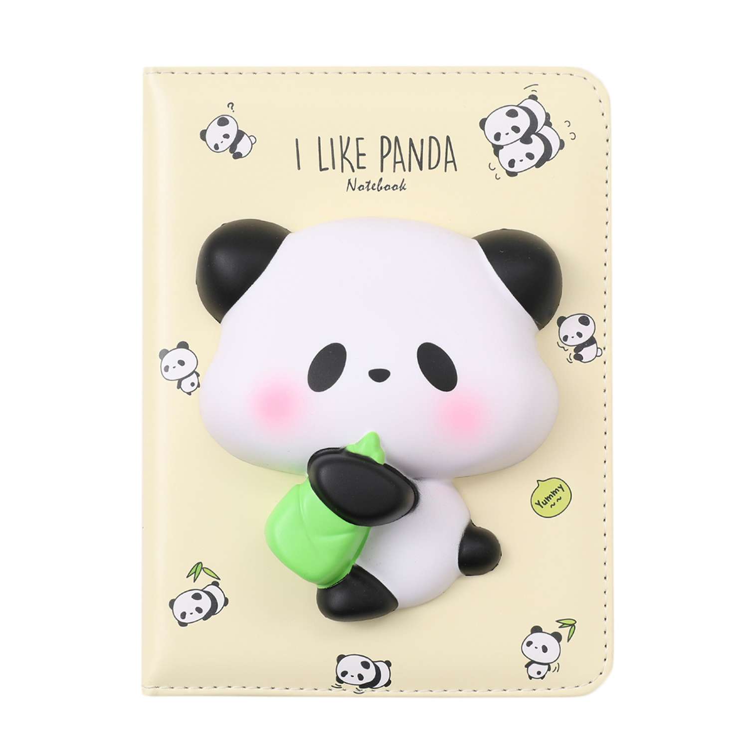 Блокнот со сквишем Михи-Михи Панда I Like Panda формат А5 белый желтый - фото 1