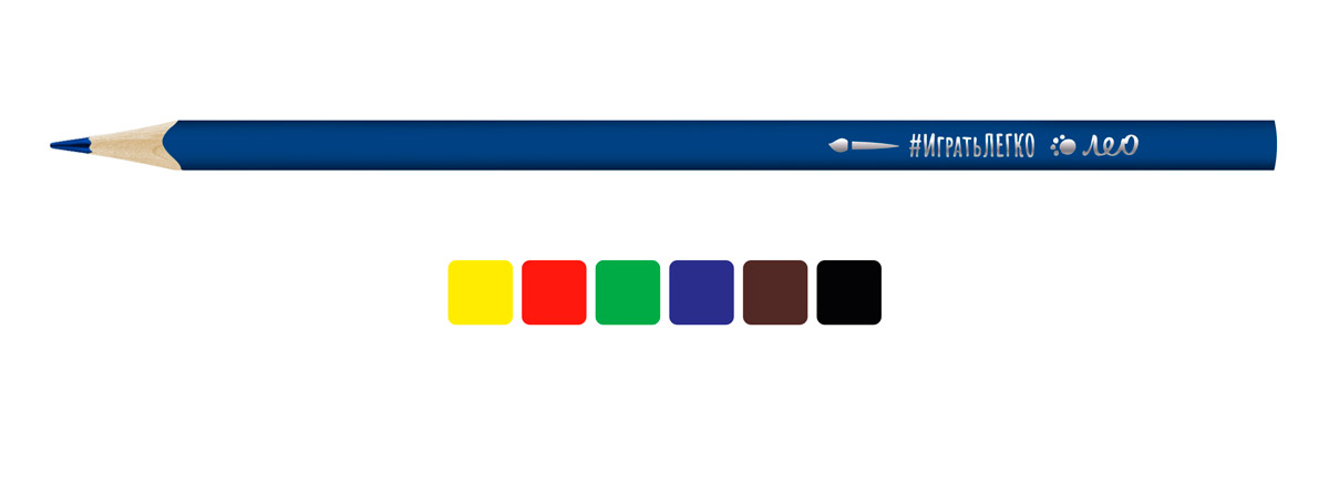 Акварельные карандаши Лео Играй LGWP-06 трехгранные заточенные 6 цветов - фото 2