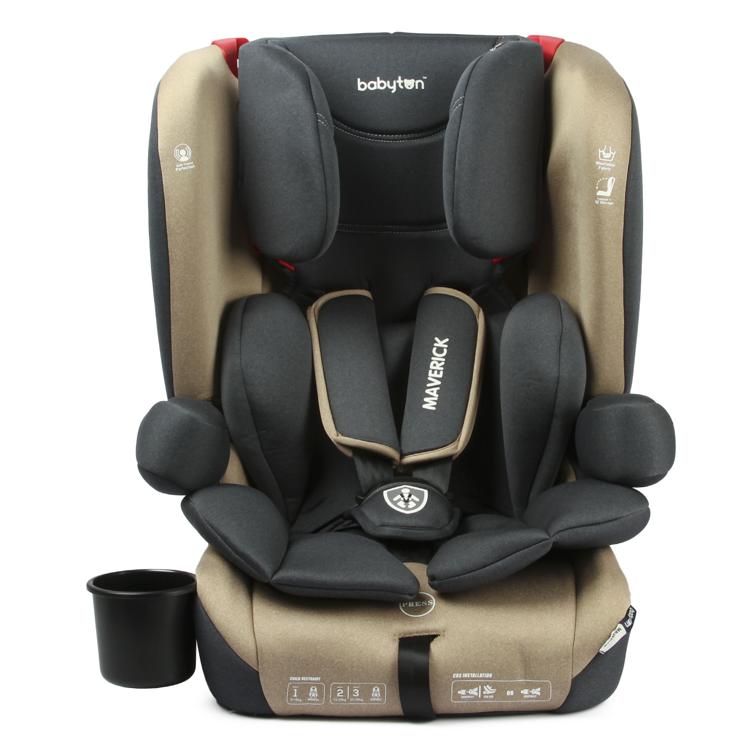 Автокресло Babyton Maverick Beige Isofix 1/2/3 (9-36 кг) - фото 9