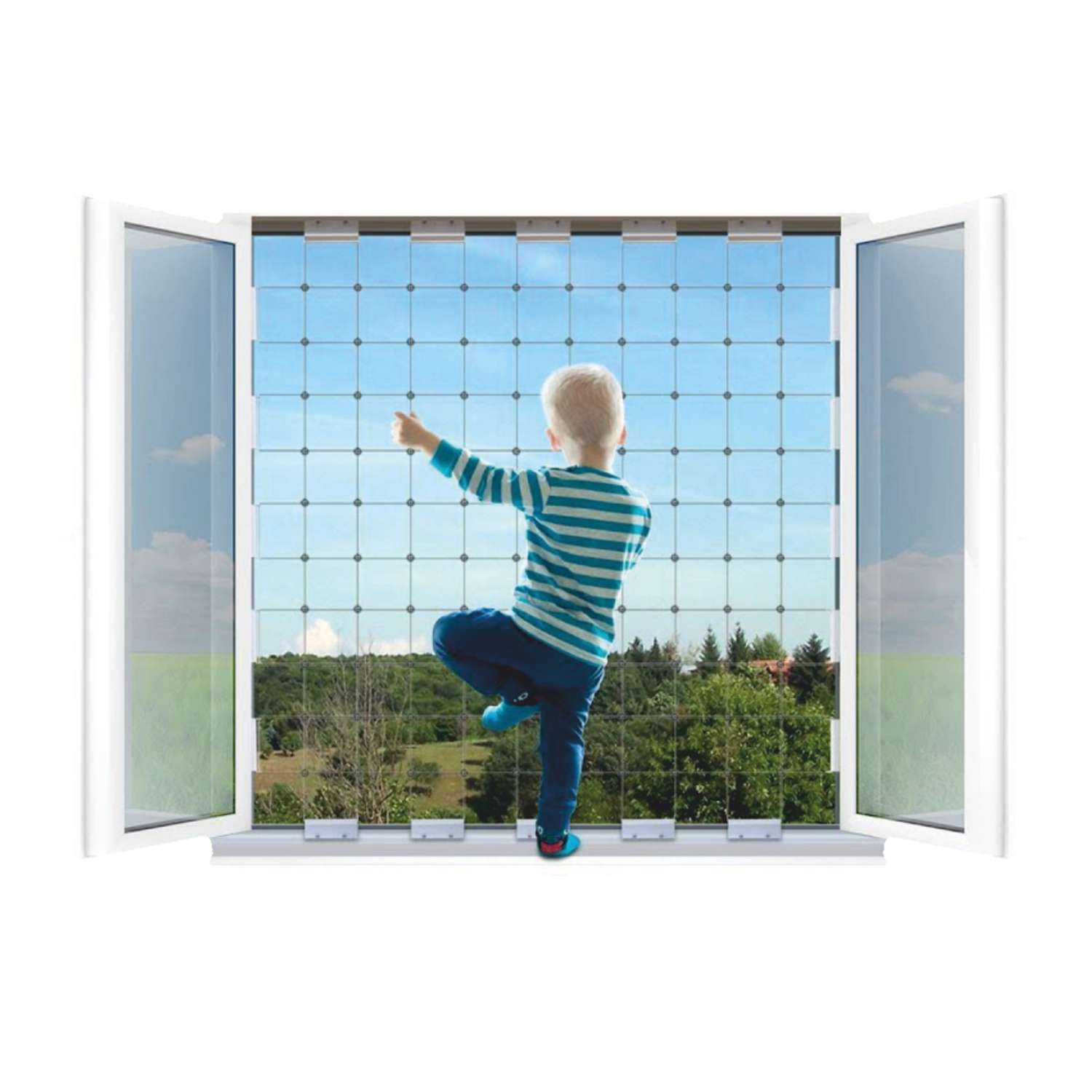 Защитная сетка WINBLOCK на окна для детей 60х140см коричневый кронштейн - фото 2