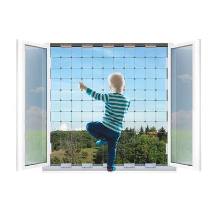 Защитная сетка WINBLOCK на окна для детей 60х140см коричневый кронштейн