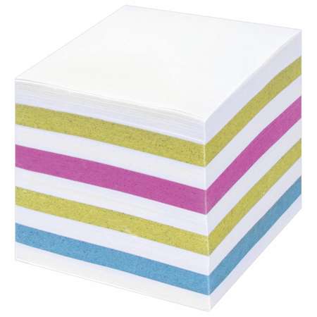 Блок бумажный Staff для записей и заметок непроклеенный куб 9х9х9 см цветной