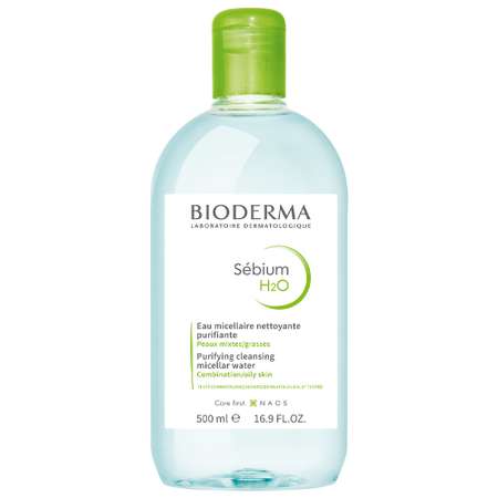 Мицеллярная вода H2O Bioderma Sebium очищающая для жирной и проблемной кожи лица 500 мл