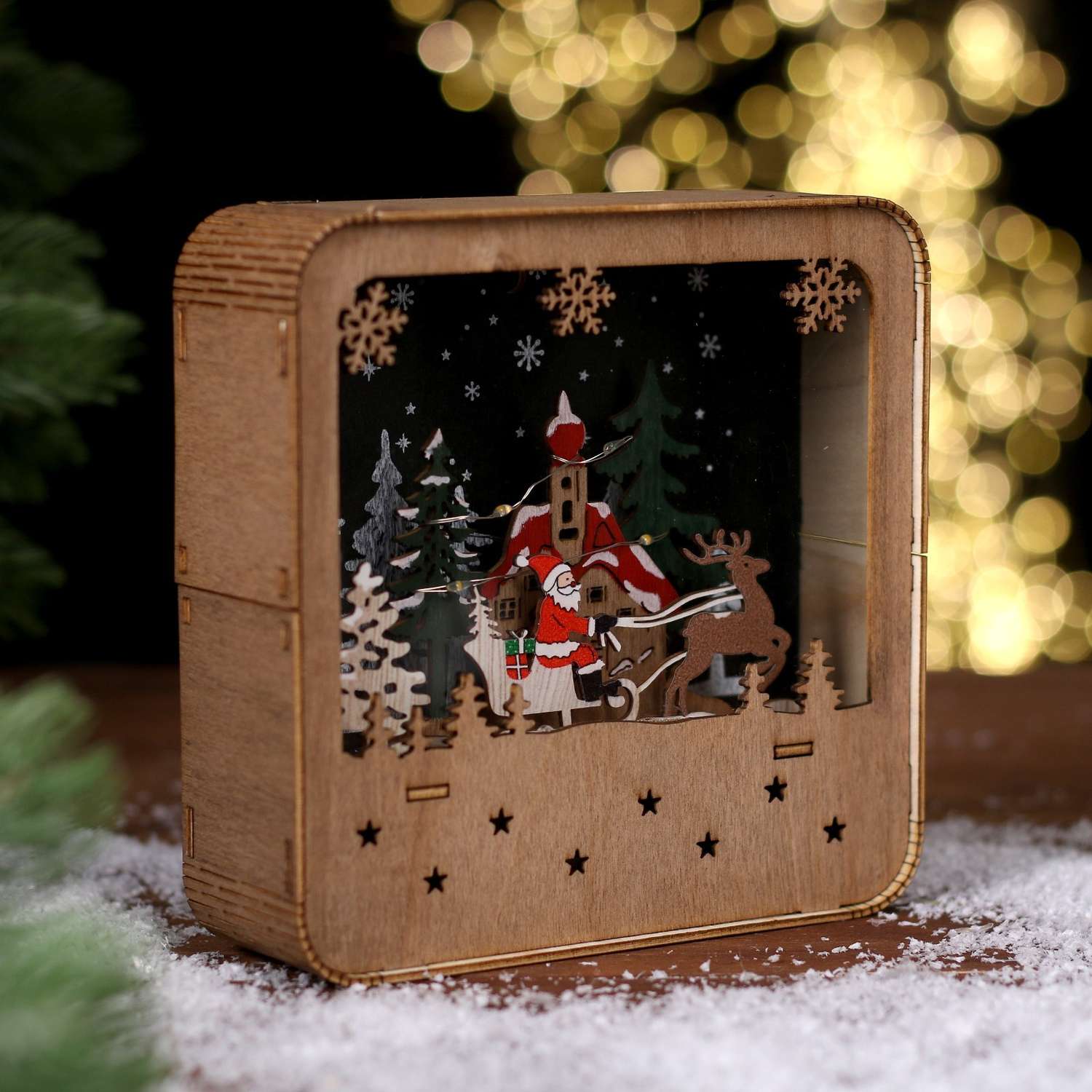 Новогодний декор Sima-Land с подсветкой «Новогодняя сказка» 14×4×22.5 см - фото 2