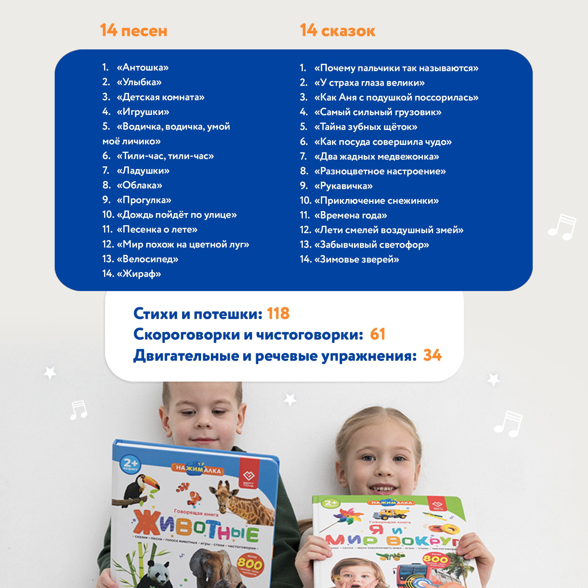 Говорящая книжка BertToys большая нажималка животные - фото 10