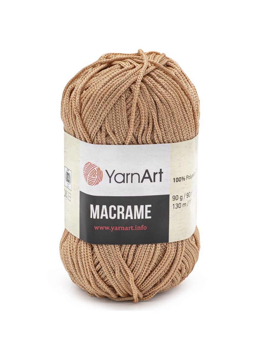 Пряжа YarnArt Macrame прочная в виде шнура полиэстер 90 г 130 м 131 персиковый 6 мотков - фото 6