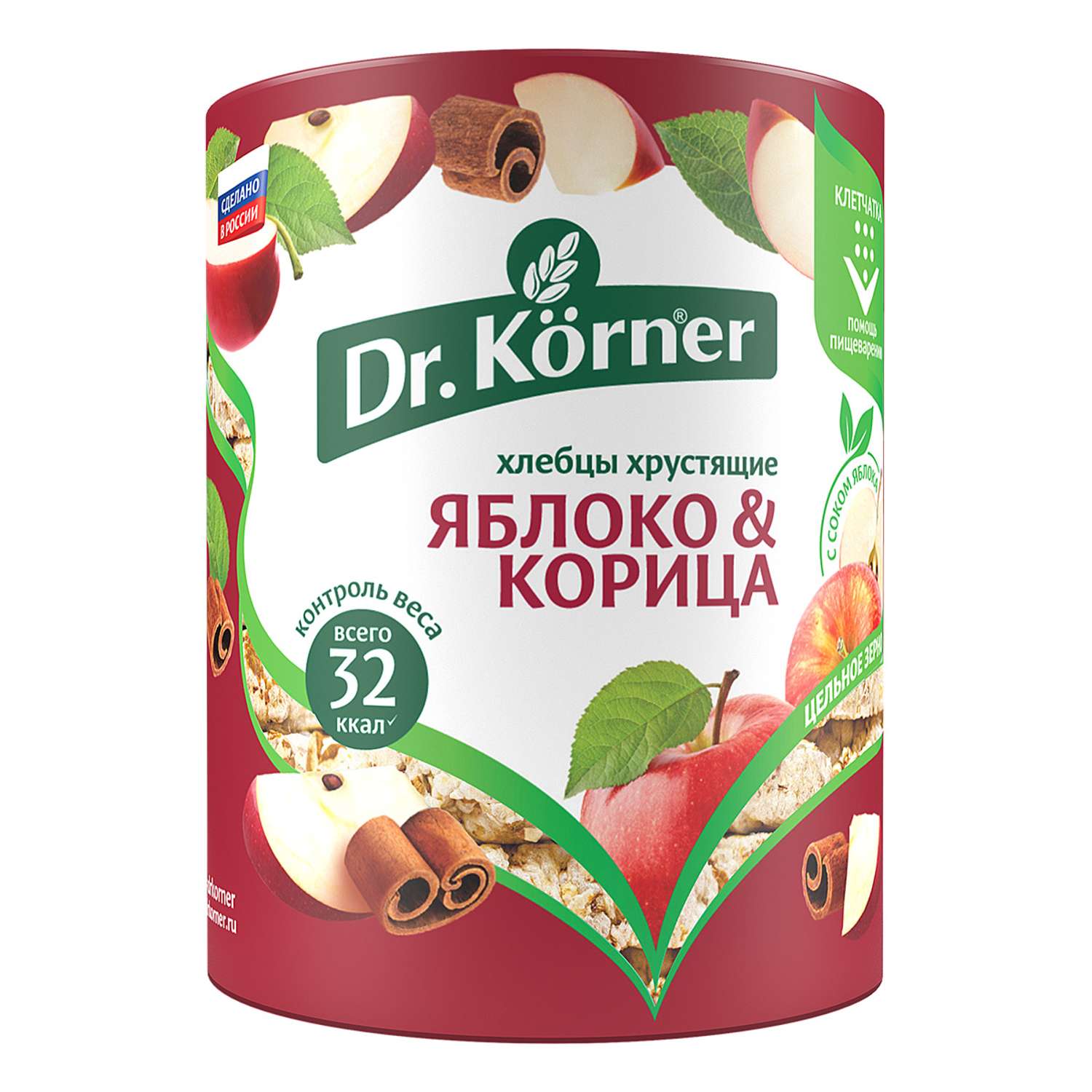 Хлебцы DrKorner Злаковый коктейль яблочный с корицей 10 шт. по 90 гр. - фото 2