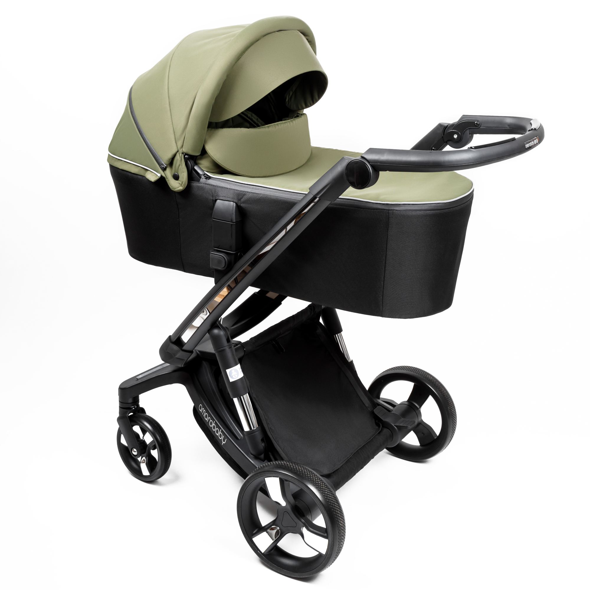 Коляска детская 2 в 1 Amarobaby tutum с auto brake хаки - фото 26