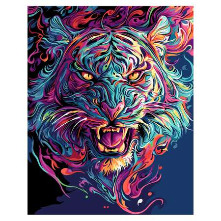 Картина по номерам Art on Canvas холст на деревянном подрамнике 40х50 см Дух тигра