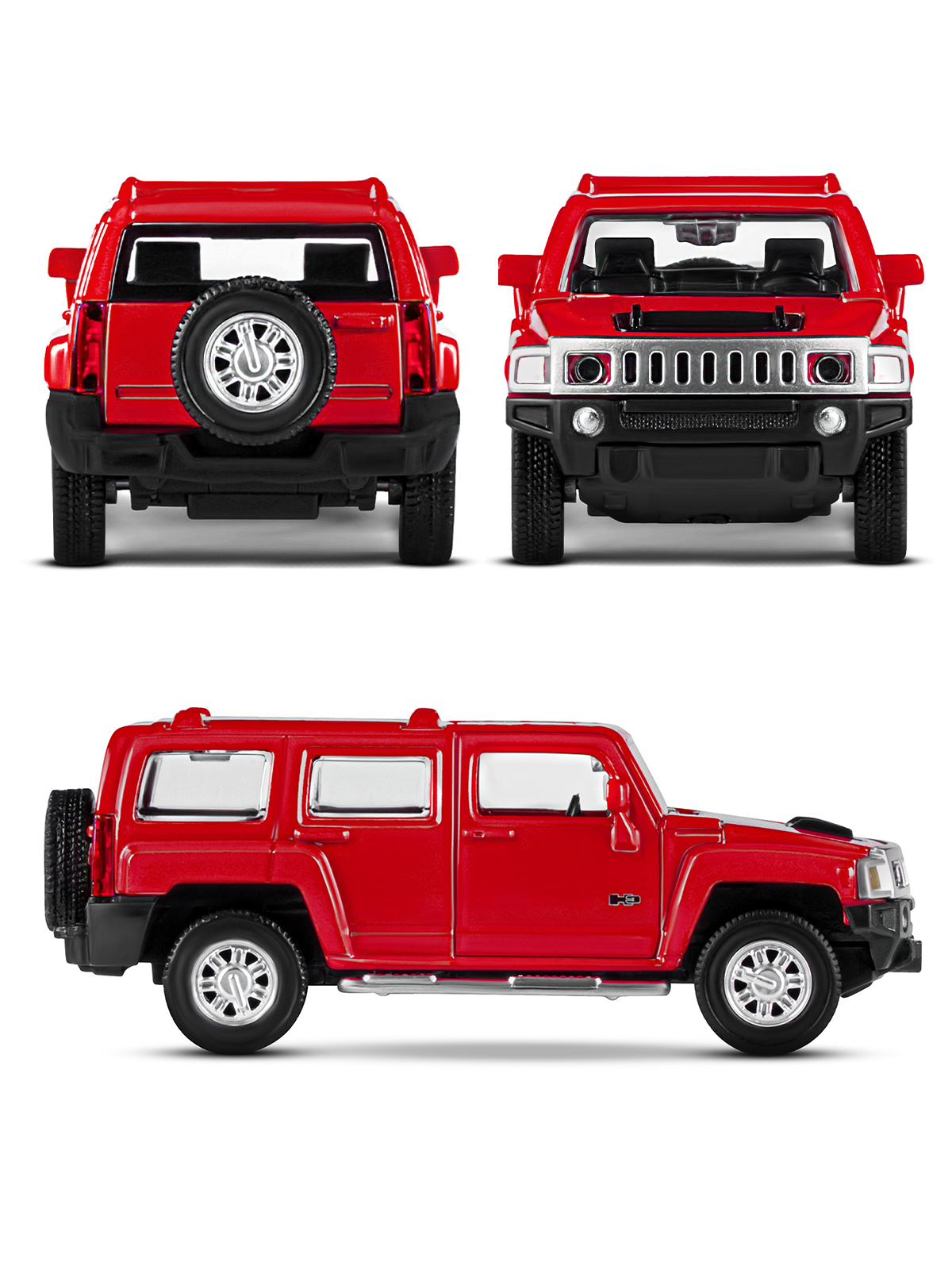 Внедорожник АВТОпанорама Hummer 1:43 красный JB1251269 - фото 4